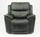 Flexsteel Latitudes Cade Leather Power Recliner w/Power Headrest in Black