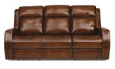 Flexsteel Latitudes Mustang Leather Power Reclining Sofa w/Power Headrests