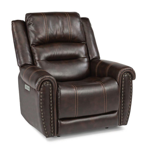 Flexsteel Oscar Power Recliner with Power Headrest and Lumbar