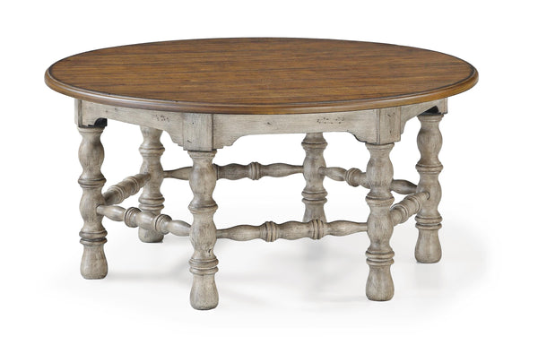 Flexsteel Plymouth Round Cocktail Table in Two-Tone