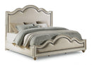 Flexsteel Wynwood Harmony Queen Upholstered Storage Bed in White Wood