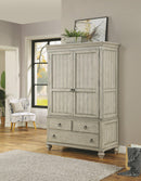 Flexsteel Wynwood Plymouth Armoire in Whitewash Wood