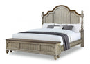 Flexsteel Wynwood Plymouth California King Poster Storage Bed in Whitewash Wood