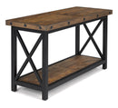 Flexsteel Carpenter Sofa Table in Rustic Brown