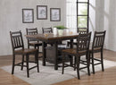 Allwood Rustic Pub Two Tone Dining Table with Shelf and 4 Rustic Two-Tone Barstools (Set of 5)