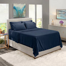 Clara Clark Bed Sheets Set, 1800 Series Deep Pocket Soft Microfiber Sheet Set (Navy Blue)