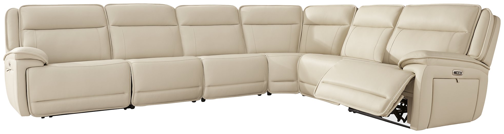 Double Deal Reclining Leather Sectional