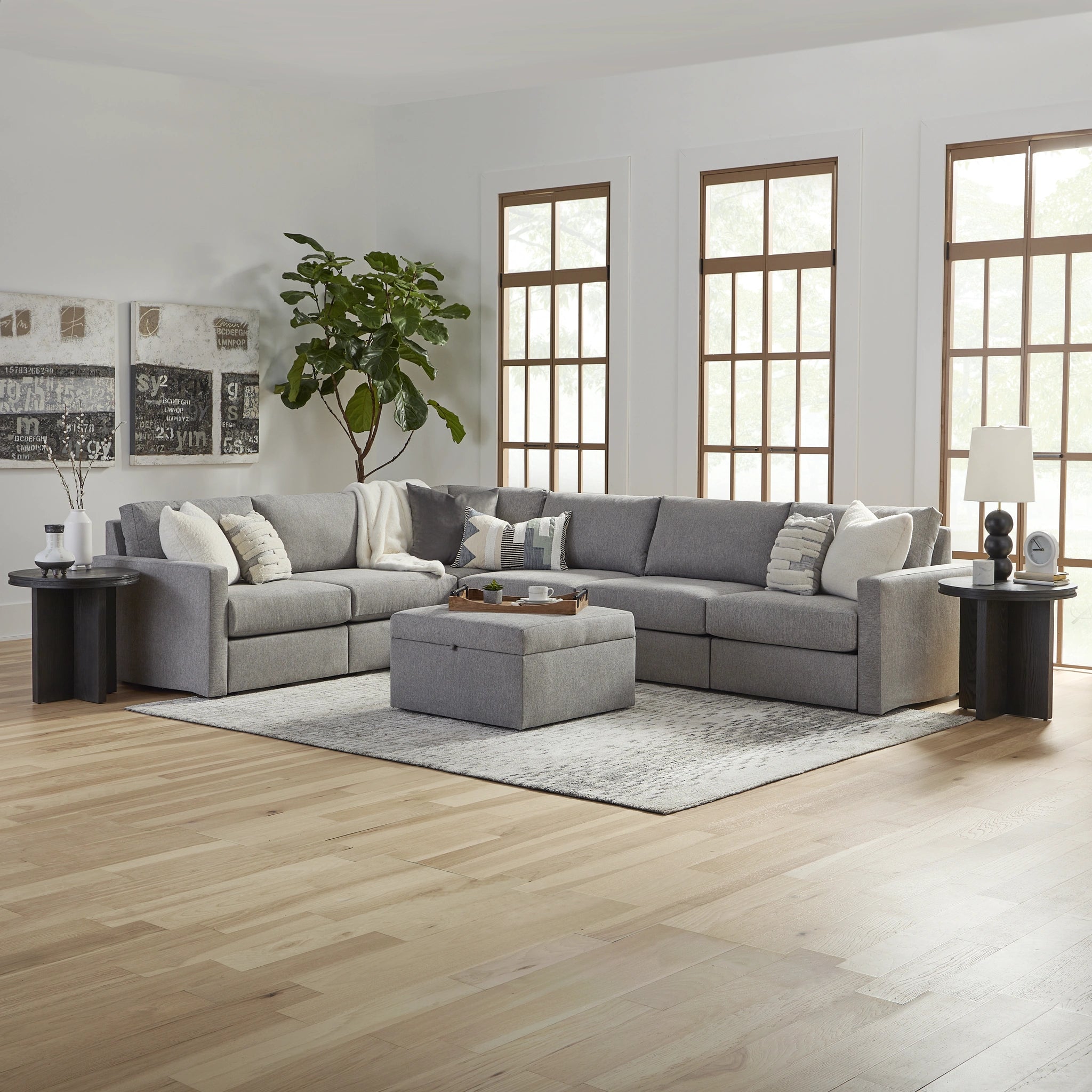 Flex 6-Seat Sectional with Standard Arm and Storage Ottoman - 5000003543