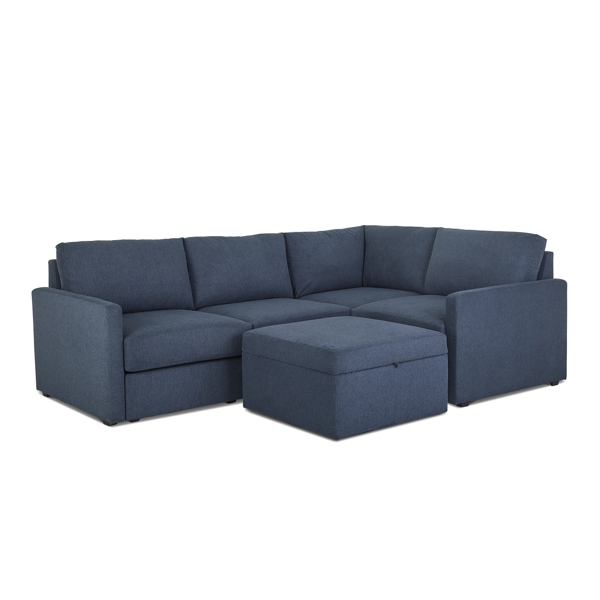 Flex 4-Seat Sectional with Narrow Arm and Storage Ottoman - 5000003819