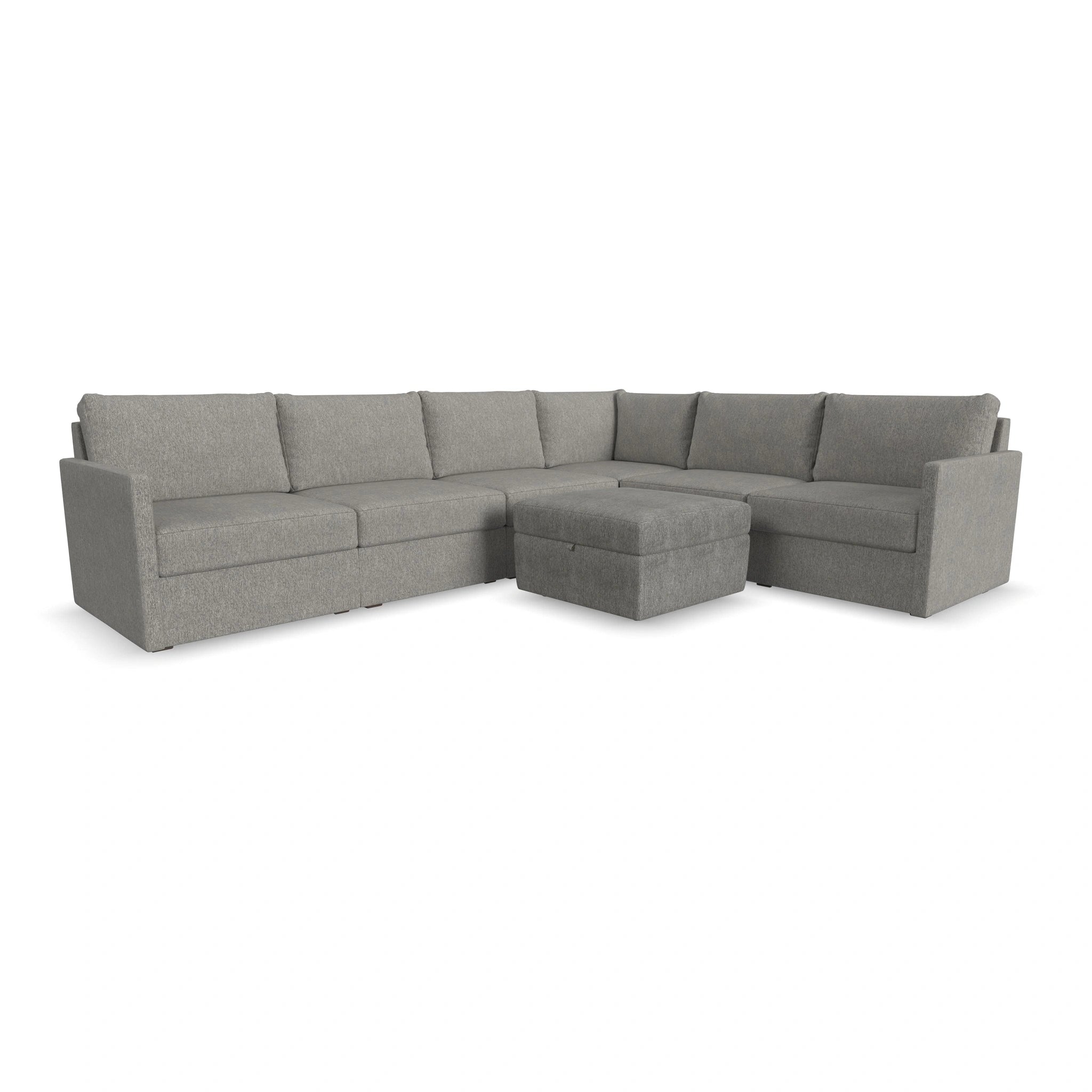 Flex 6-Seat Sectional with Narrow Arm and Storage Ottoman - 5000003380