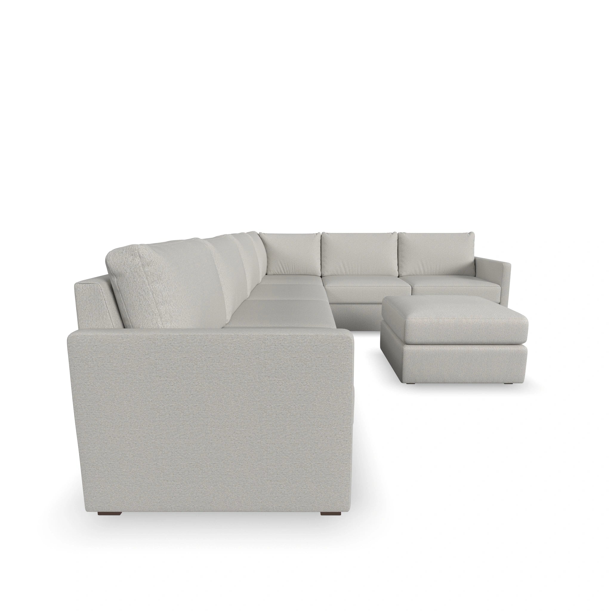 Flex 6-Seat Sectional with Narrow Arm and Ottoman